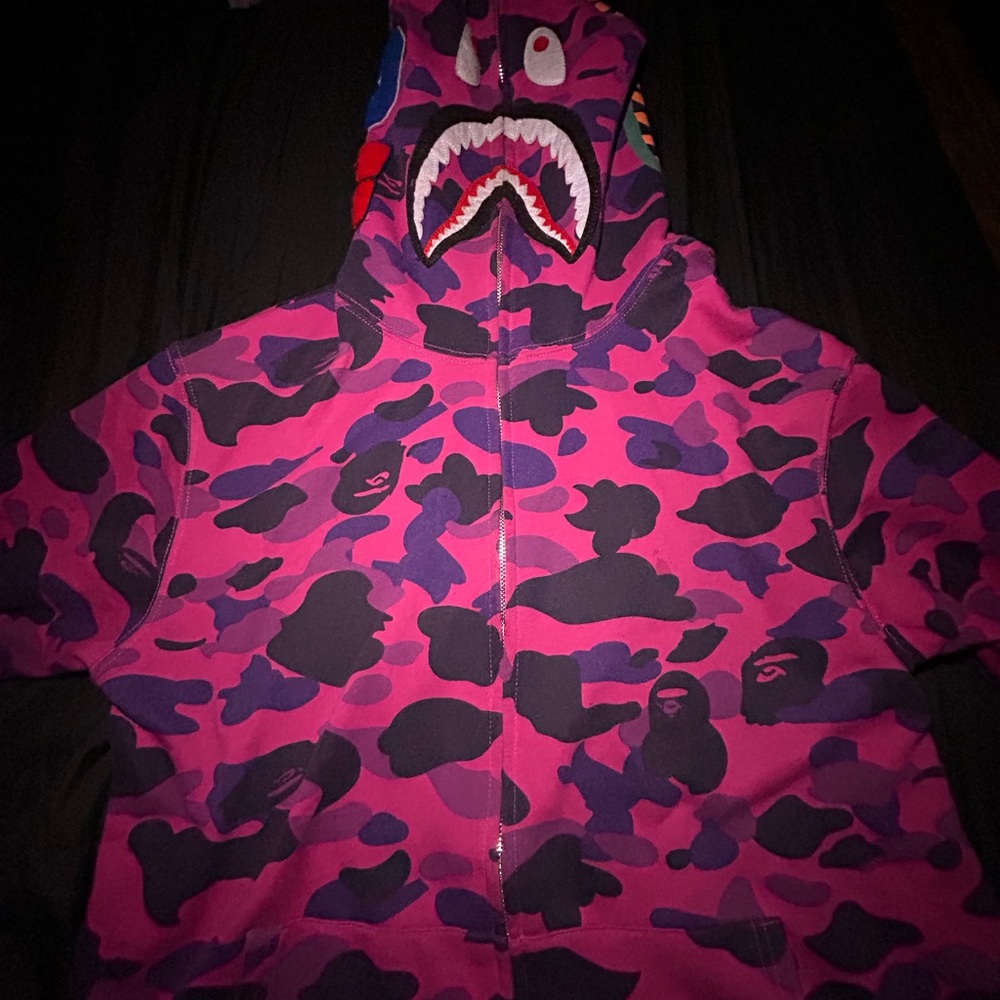 Bape Pink Camo Shark Hoodie